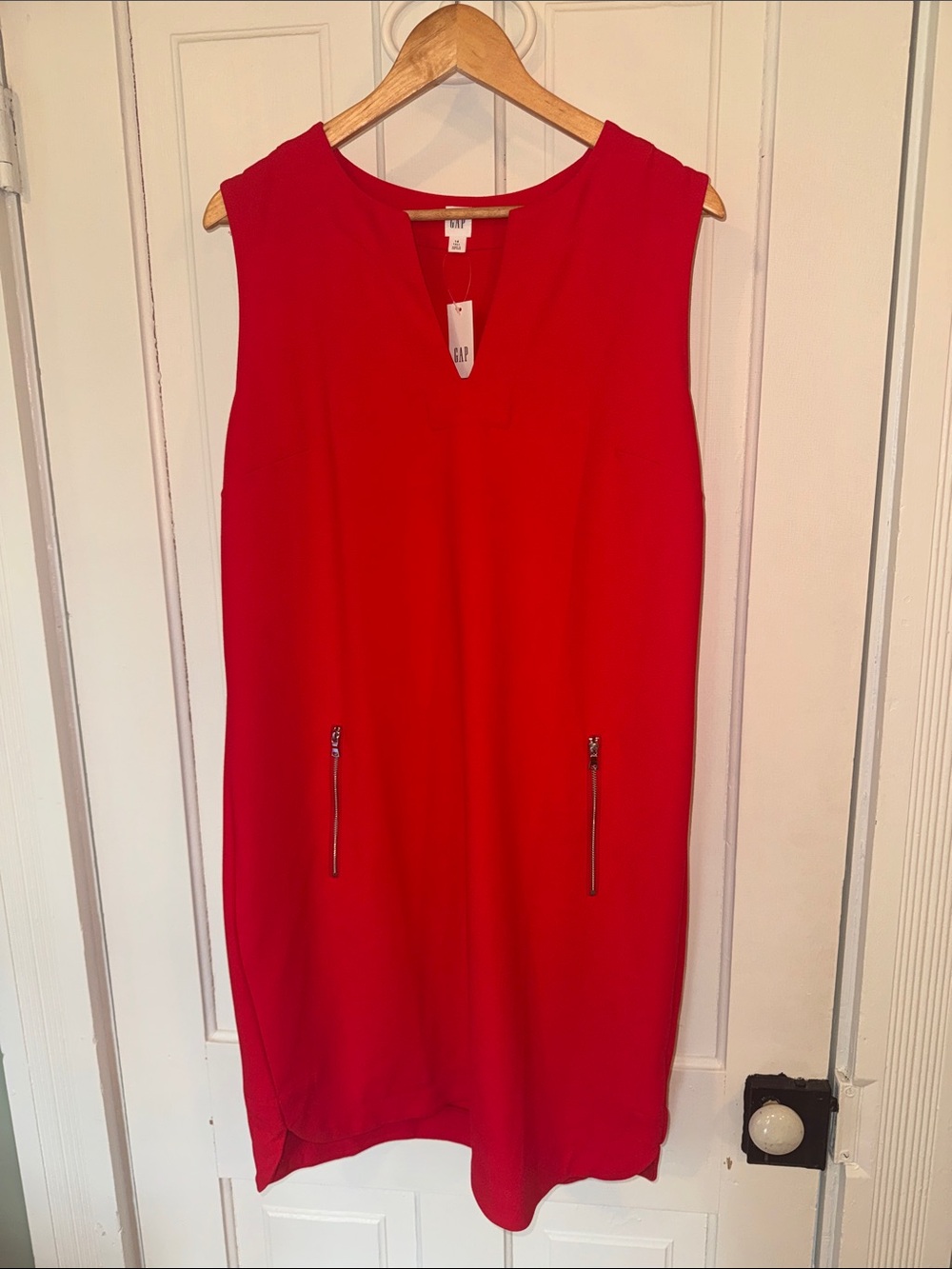 GAP Vibrant Red Sleeveless Shift Dress